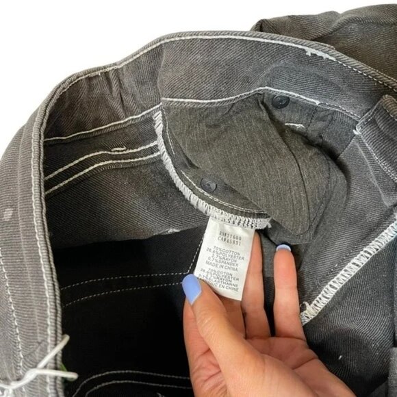 🎨 Free People X Sandrine Rose Gray Paint Splat Skinny Jeans Sz 31 NWT - Picture 4 of 8